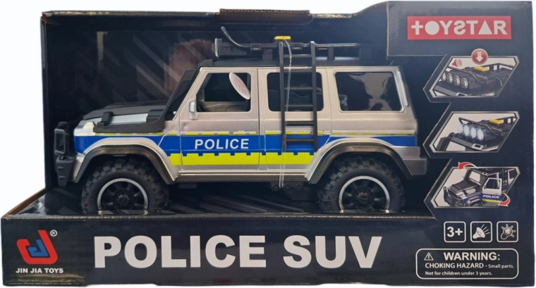 Fuoristrada della polizia con luce e suono