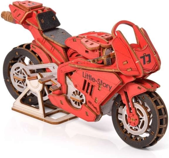 Little Story puzzle 3D in legno Grand Prix motocicletta rossa