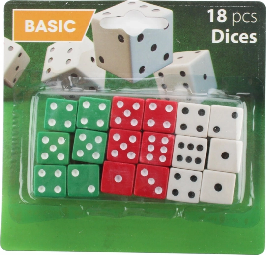 Dadi da gioco mix di colori 18 pz
