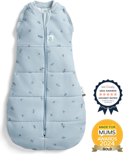Ergopouch fascia swaddle e sacco nanna 2 in 1 cocoon dragonflies 2,5 tog (3–6 mesi, 6–8 kg)