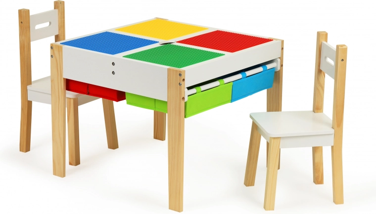 Set di mobili per bambini in legno: tavolo e 2 sedie ECOTOYS