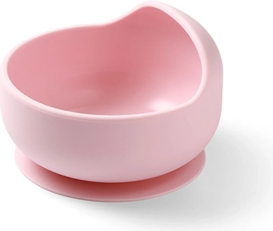 BabyOno ciotola in silicone con ventosa rosa 6m+