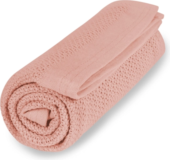 VINTER & BLOOM coperta soft grid organic cloud pink