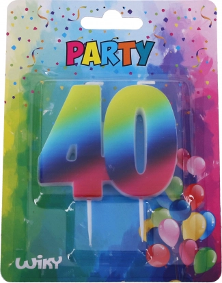 Candelina di compleanno numero 40 arcobaleno