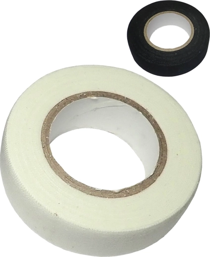Nastro tessile sportivo per bastone da hockey 2 cm x 10 m (nero/bianco) - 1 pezzo