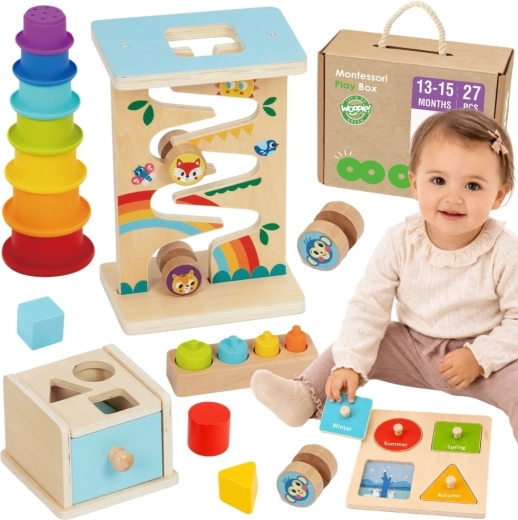 Box sensoriale educativo Montessori 6 in 1 Woopie Green