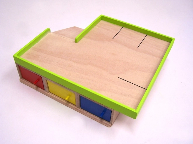 Garage in legno per 9 macchinine