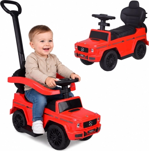 Cavalcabile per bambini Mercedes G-Class 2in1 con maniglione di spinta e suoni