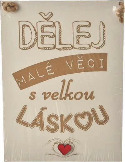 Targa decorativa in legno „Fai le piccole cose“ 20 × 28 cm