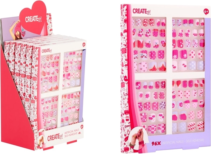 Create It! unghie adesive colorate per bambini (96 pz)