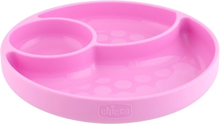 Piatto in silicone Chicco con ventosa, verde-azzurro, 12m+