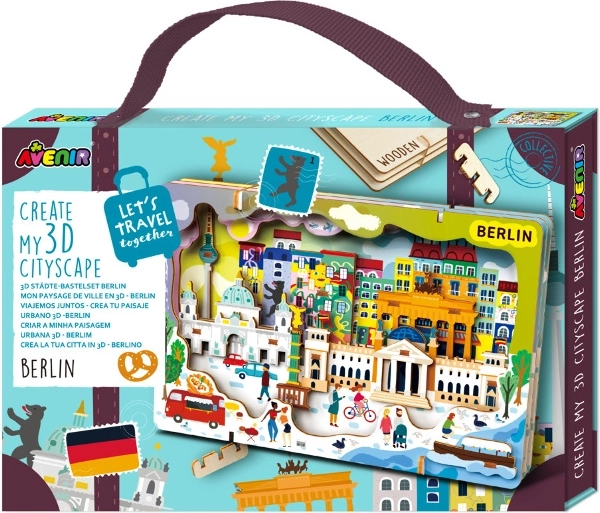 Puzzle 3D in legno panorama urbano di Berlino Avenir