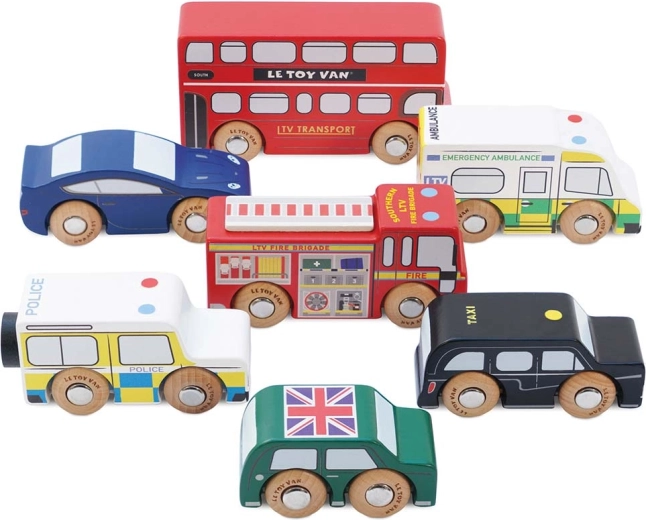 Le Toy Van set di auto in legno Londra