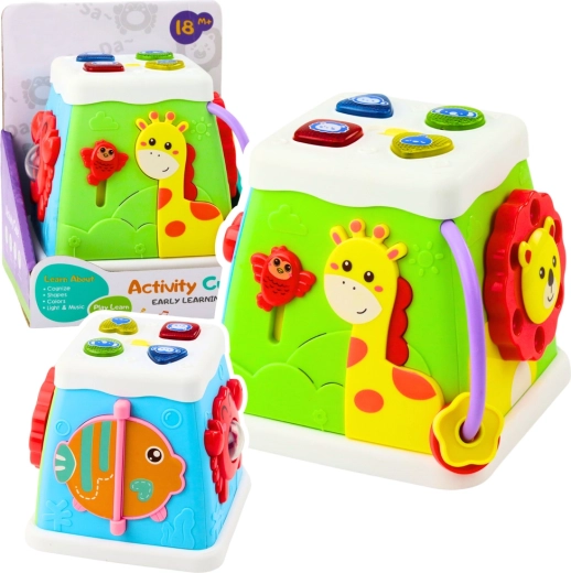 Cubo educativo interattivo multifunzionale con luci e suoni