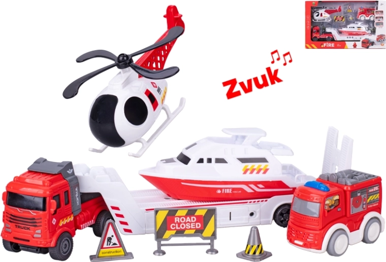 Set di gioco dei vigili del fuoco con camion 30 cm con luci e suoni