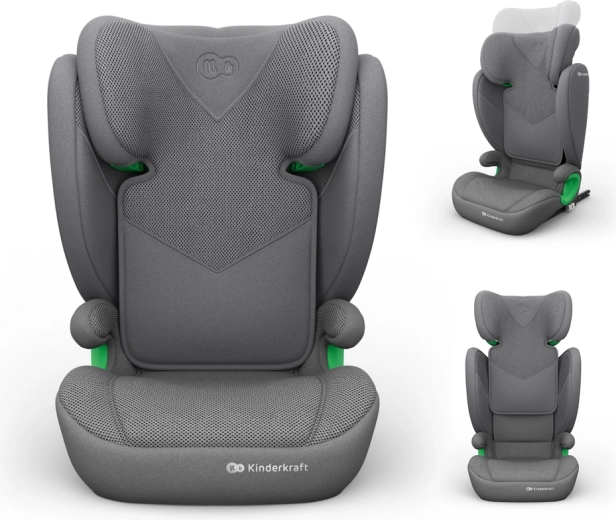 Seggiolino auto Kinderkraft Junior fix 2 plus i-Size grigio (100–150 cm)
