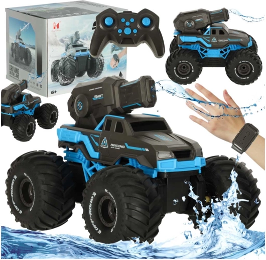 Auto anfibio RC impermeabile con cannone ad acqua e controllo gestuale