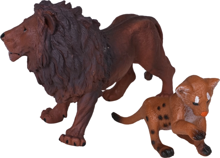 Due statuette nella confezione: leone e cucciolo di leone