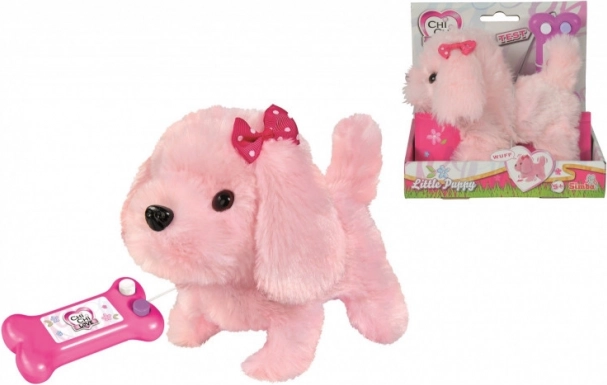 Cagnolino di peluche CHI CHI LOVE con cavo, rosa, 17 cm