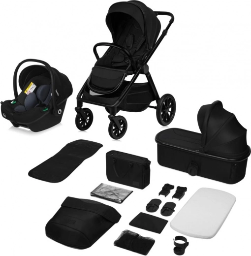 Passeggino combinato Lionelo Layla 3 in 1 nero Onyx
