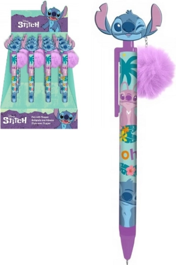 Penna a sfera con testa di STITCH e ciondolo pompon rimovibile