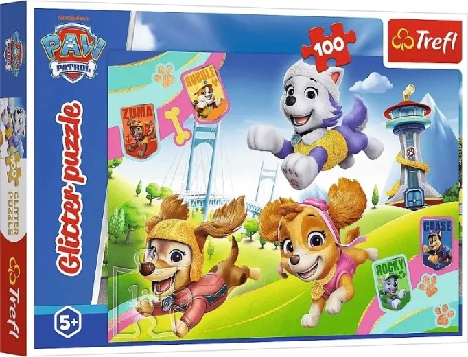 Puzzle glitterati Paw Patrol da 100 pezzi