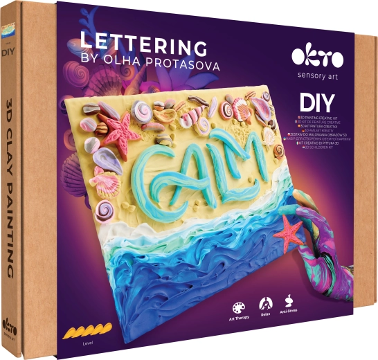 Set creativo OKTO Lettering per pittura con pasta Calm 30 × 40 cm