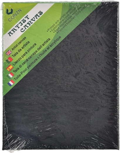 Tela da pittura nera su telaio in legno 18 × 24 cm