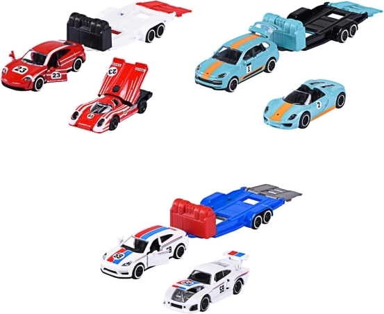 Majorette Porsche con rimorchio 1:64 – set di modelli in metallo