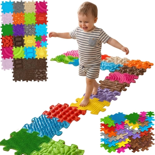 Woopie tappetino sensoriale ortopedico Royal Puzzle 26 pezzi + 4 pezzi piccoli - 30 pezzi