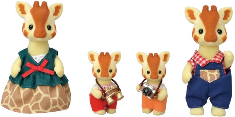 Famiglia di giraffe di quattro membri