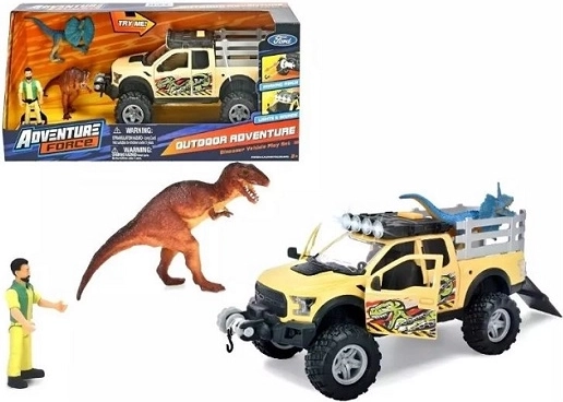 Adventure Force jeep e dinosauro con luce e suono
