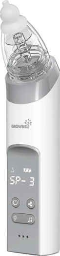 Aspiratore nasale Grownsy con 3 beccucci, grigio