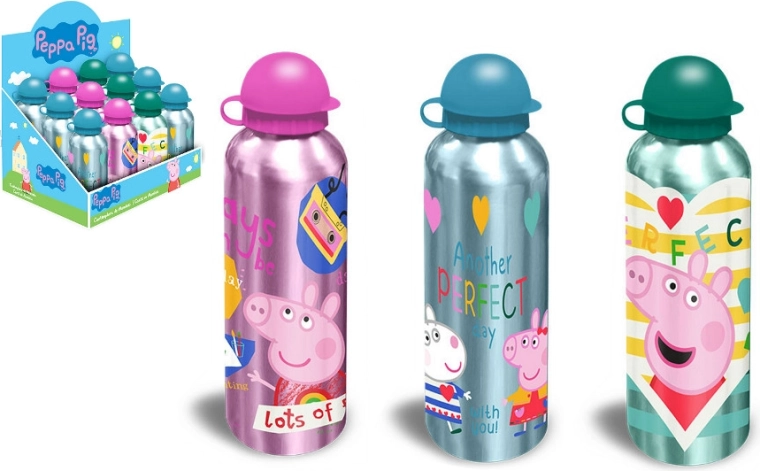 Borraccia in alluminio con motivo PEPPA PIG, 500 ml