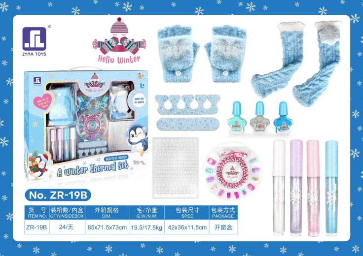 Set regalo invernale con calzini e cosmetici per bambini