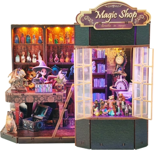 Casa in miniatura Negozio Incantato – kit fai-da-te con illuminazione LED