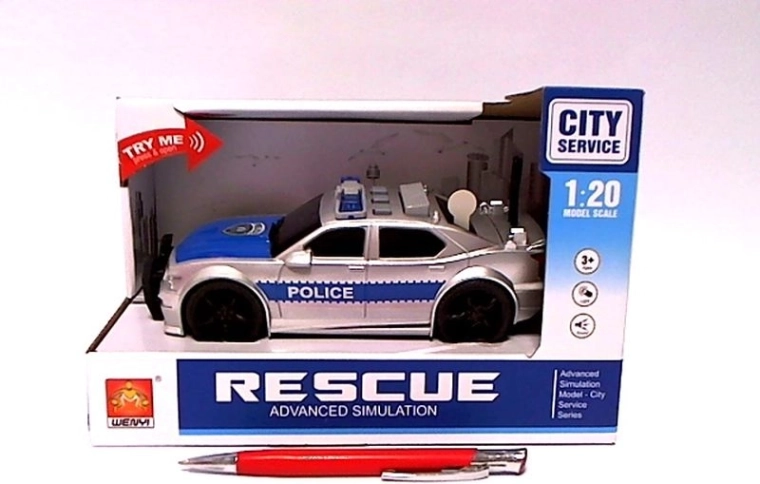 Auto della polizia con luci e suoni