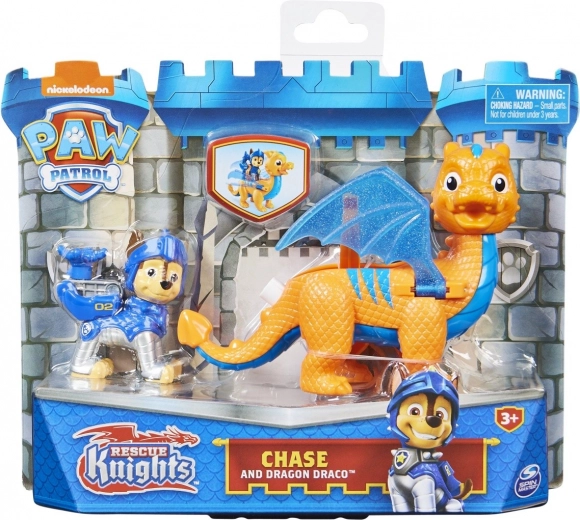 Paw Patrol Cavalieri Coraggiosi – figurina del cucciolo e drago (assortimento)