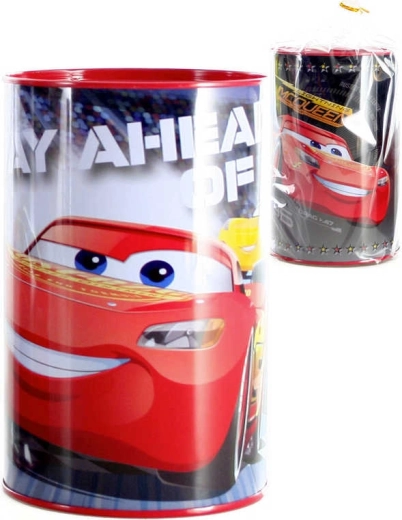 Salvadanaio metallico rotondo per bambini Cars 15 cm - 1 pezzo