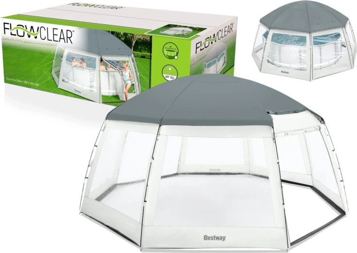 Gazebo per piscina 600 × 600 × 295 cm Bestway