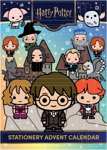 Calendario dell'Avvento di Harry Potter con articoli di cancelleria