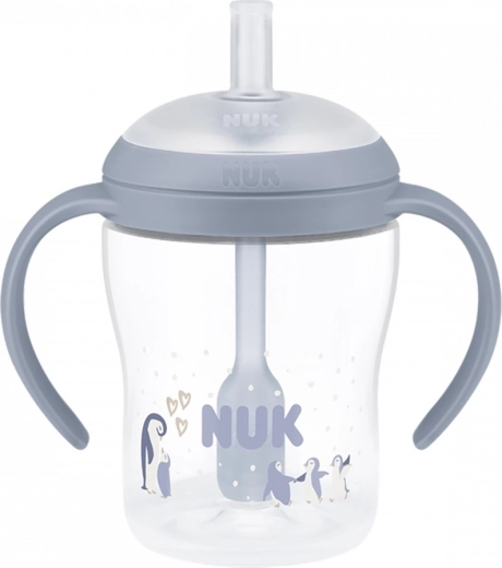 Biberon per l’apprendimento NUK Perfect Match con cannuccia in silicone 150 ml, pinguino