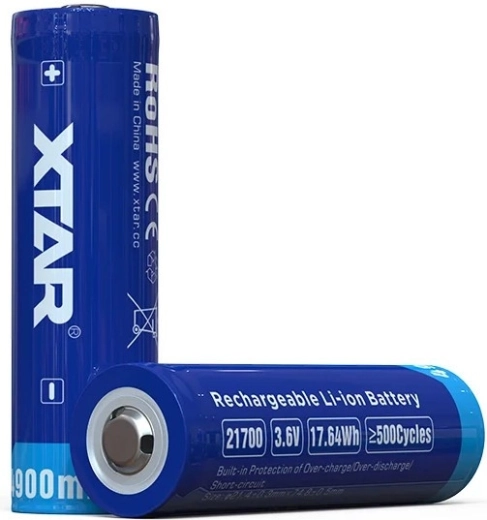 XTAR batteria ricaricabile Li-ion 21700 3,7 V 4900 mAh con protezione - 1 pezzo