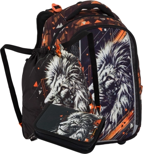 Bagmaster Vega piccolo set scolastico per alunni di prima elementare con motivo leone