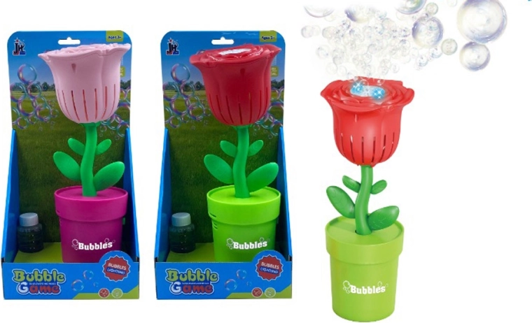 Macchina per bolle di sapone a forma di rosa 29 cm (più varianti)