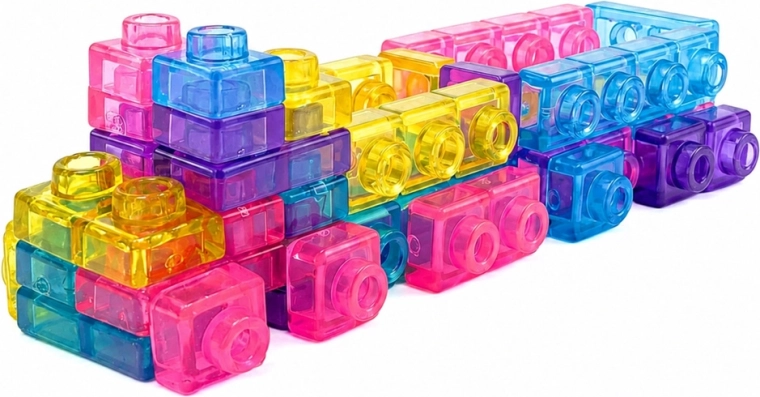 Pezzi trasparenti dai colori vivaci
