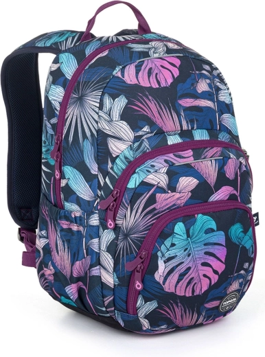 Zaino per studenti Topgal Skye con motivo monstera
