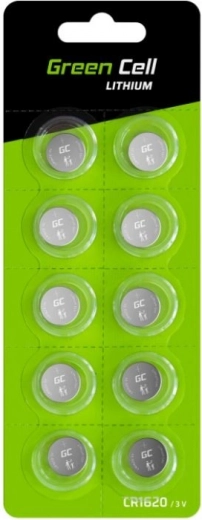 Batterie al litio a bottone CR1620 3V 70 mAh – 10 pz GREEN CELL
