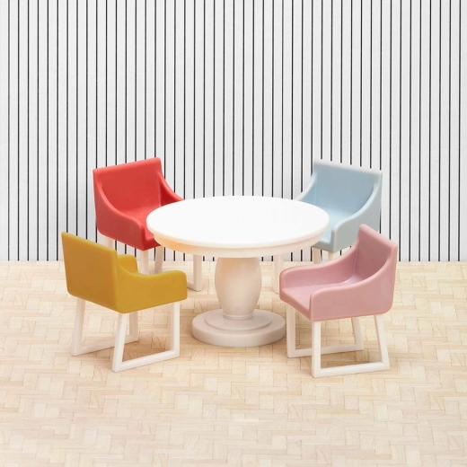 4 sedie con braccioli in diversi colori