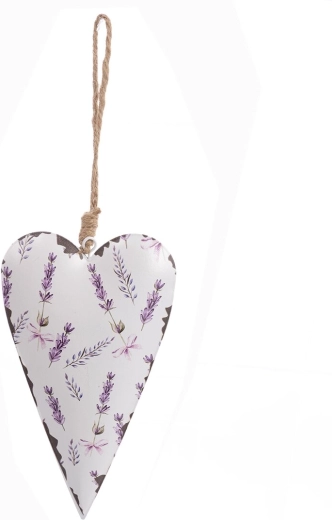 Cuore decorativo in latta bianco